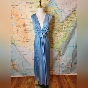 Vintage Vanity Fair Blue Night Gown Size 34